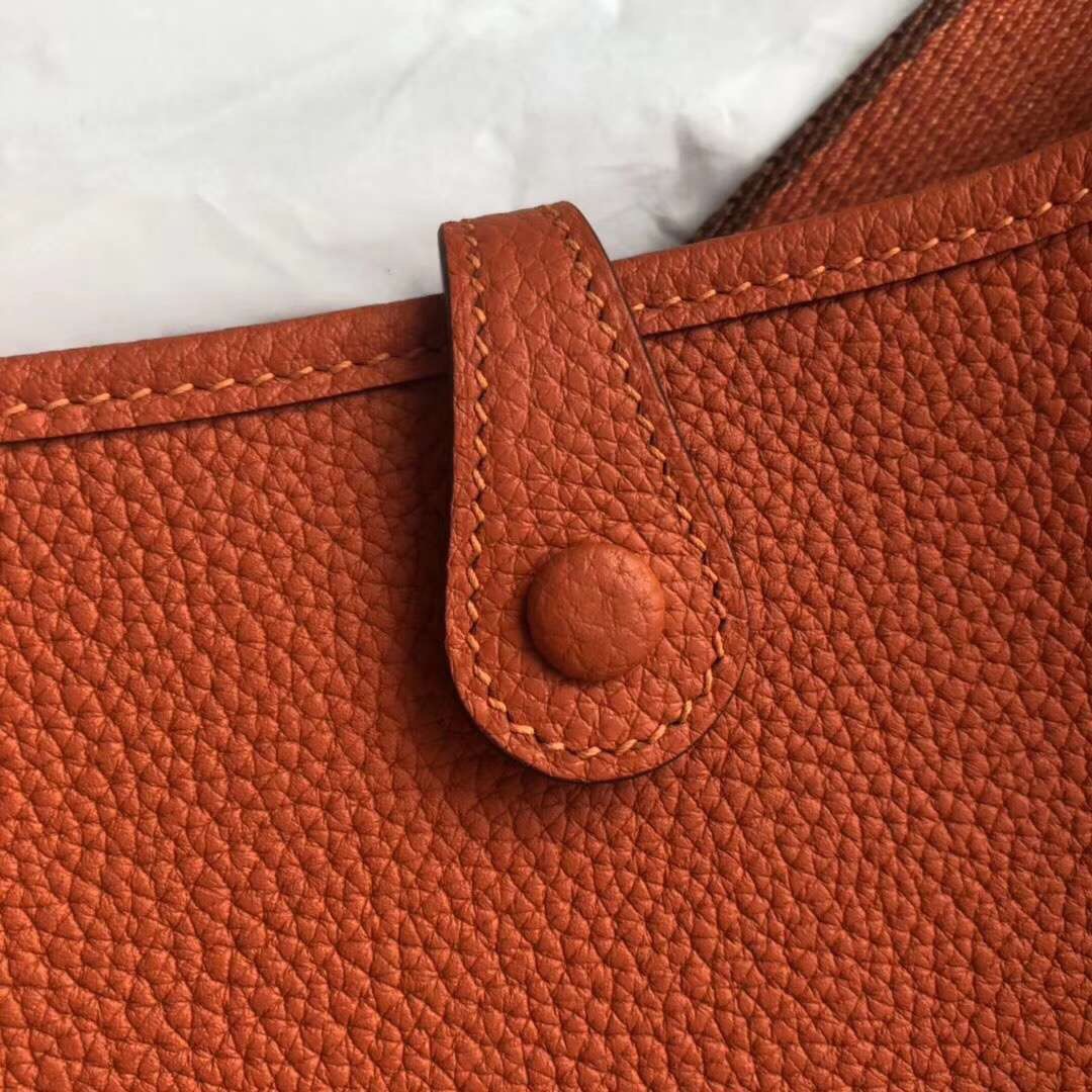 에르메스 미니 에블린16 오렌지 은장 토고가죽